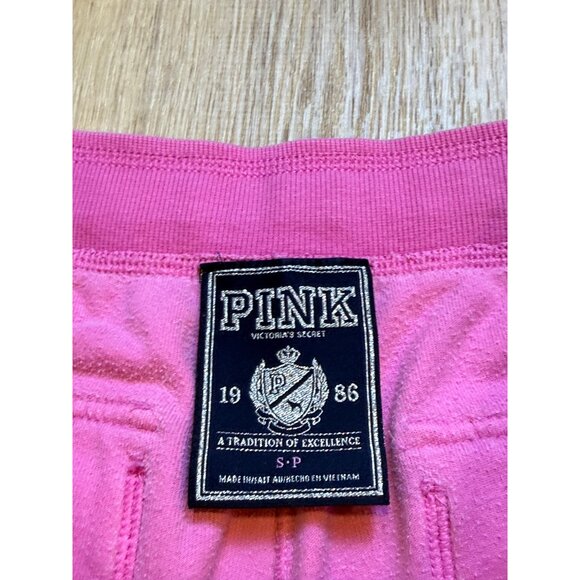 Y2K Victorias Secret Pink Velour Flare Track Jogger Suit Pants S Drawstring Wais - Picture 7 of 8